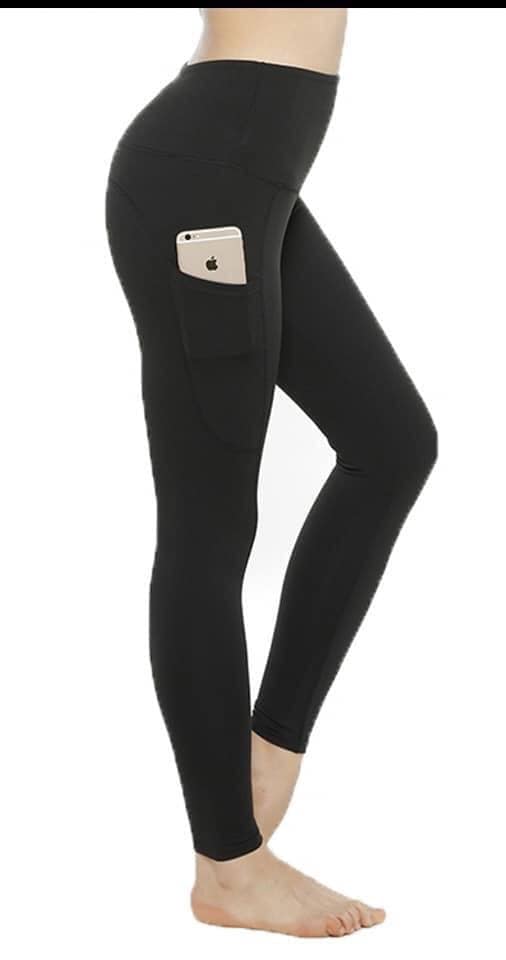 Black Compression Leggings w/ Pocket - Smarty Pants Boutique NH