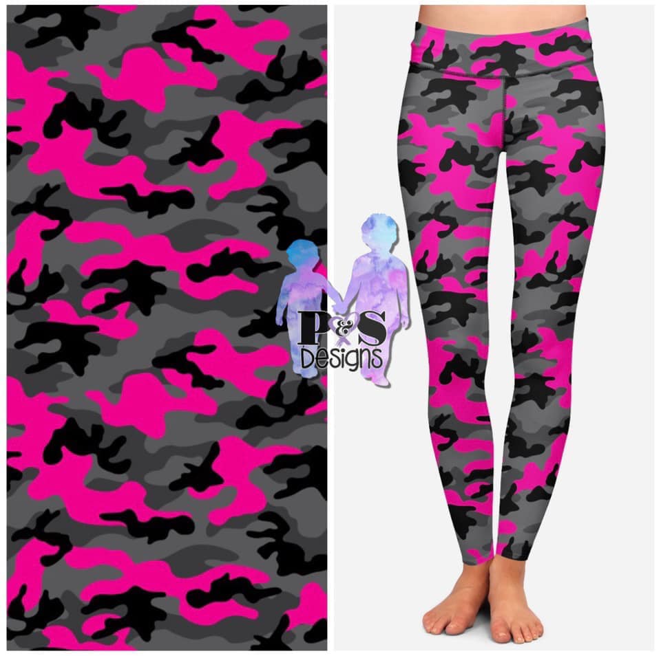 Pink and Black Camo Leggings - Smarty Pants Boutique NH