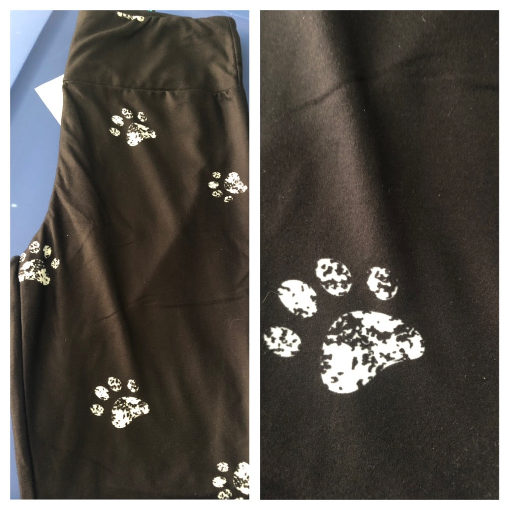 White Paw Print Leggings - Smarty Pants Boutique NH