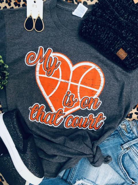 My Heart Is On That Court Tee - Smarty Pants Boutique NH