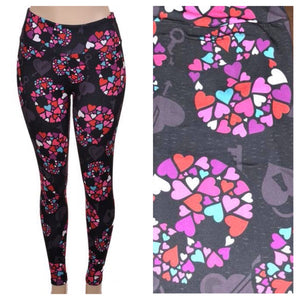 Heart Skull Leggings - Smarty Pants Boutique NH