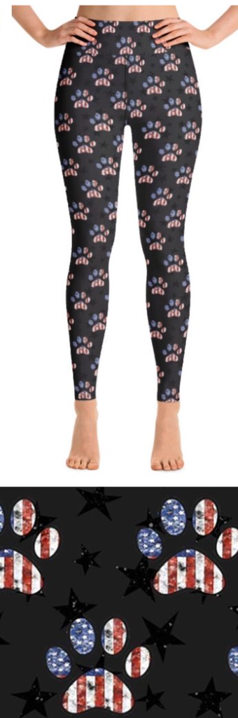 Flag Paw Print Leggings - Smarty Pants Boutique NH