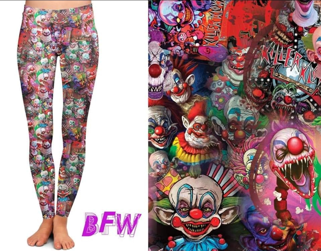 Killer Clowns Leggings, Full and Capri Joggers - Smarty Pants Boutique NH