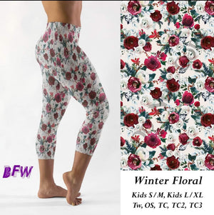 Winter floral leggings and capris - Smarty Pants Boutique NH