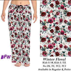 Winter floral leggings and capris - Smarty Pants Boutique NH