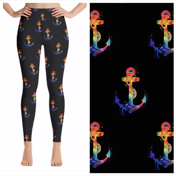 Rainbow Anchor Leggings - Smarty Pants Boutique NH
