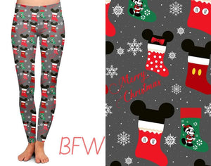 Merry Christmas Mouse Ears Leggings w/pockets - Smarty Pants Boutique NH