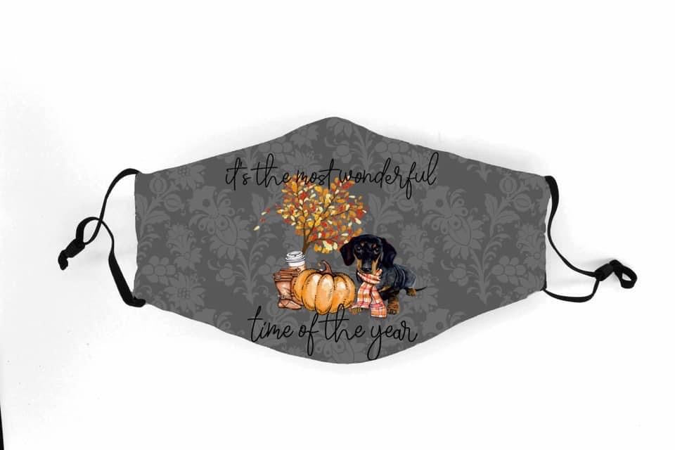 KC Fall/Dog Breed Fabric Facial Shields with Filter, PREORDER Closes July 11, 020 - Estimated Arrival September 11-15th,  2020 - Smarty Pants Boutique NH