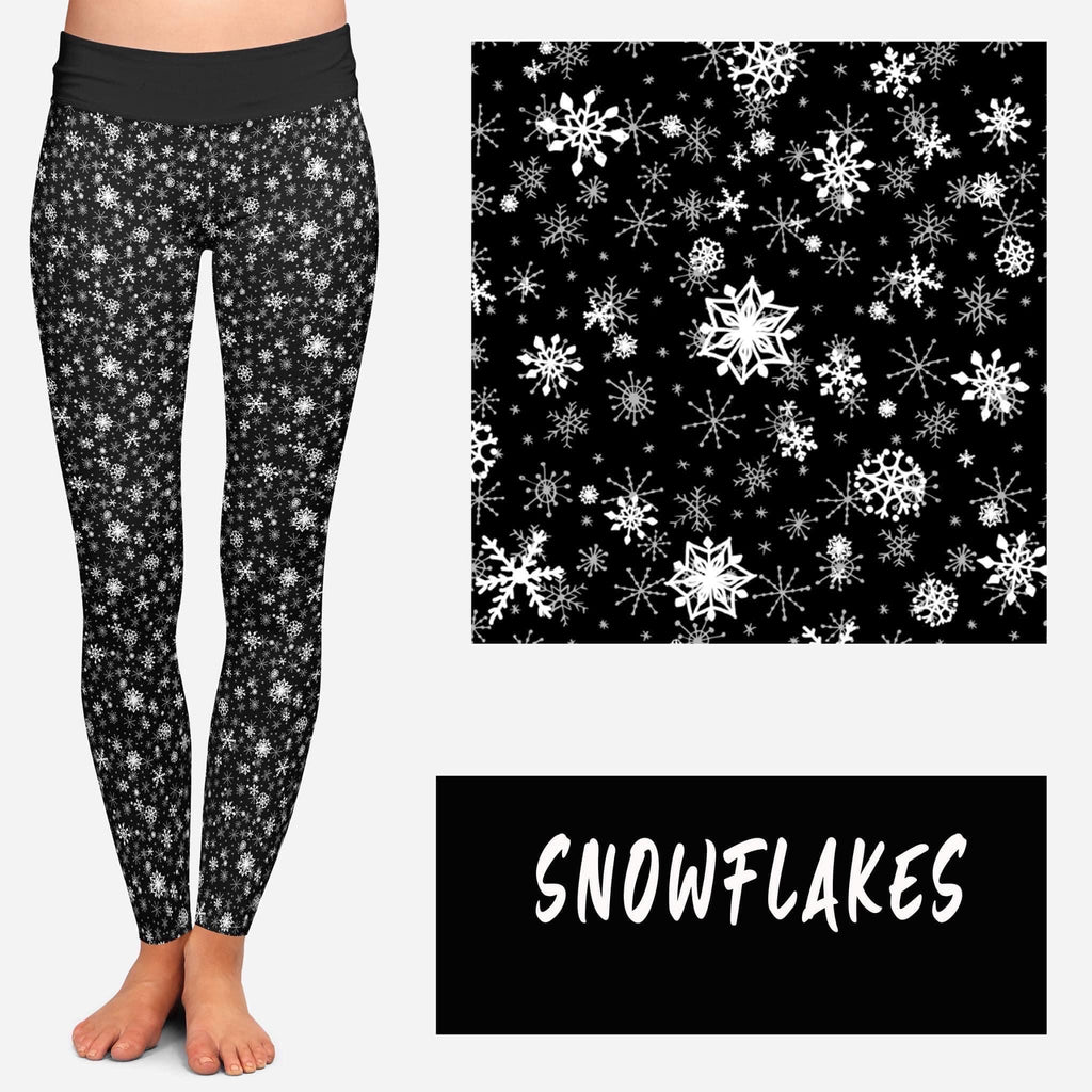 Black /Dark Blue Snowflake Leggings - Smarty Pants Boutique NH