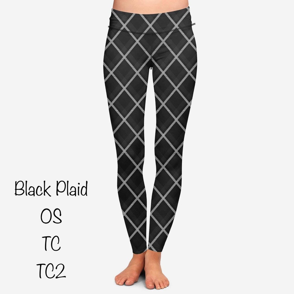 Black Plaid Leggings (solid) - Smarty Pants Boutique NH